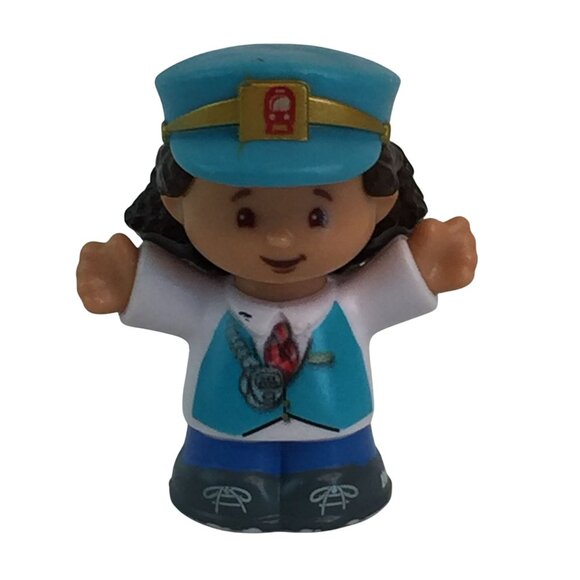 Fisher Price Little People Train Conductor Police Officer Boy Figure Lot of 3 - Picture 6 of 9